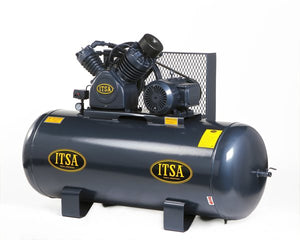 Compresor de Aire de Pistón marca ITSA. Desde 1 hasta 40 HP. Presión máxima hasta 250 psi.